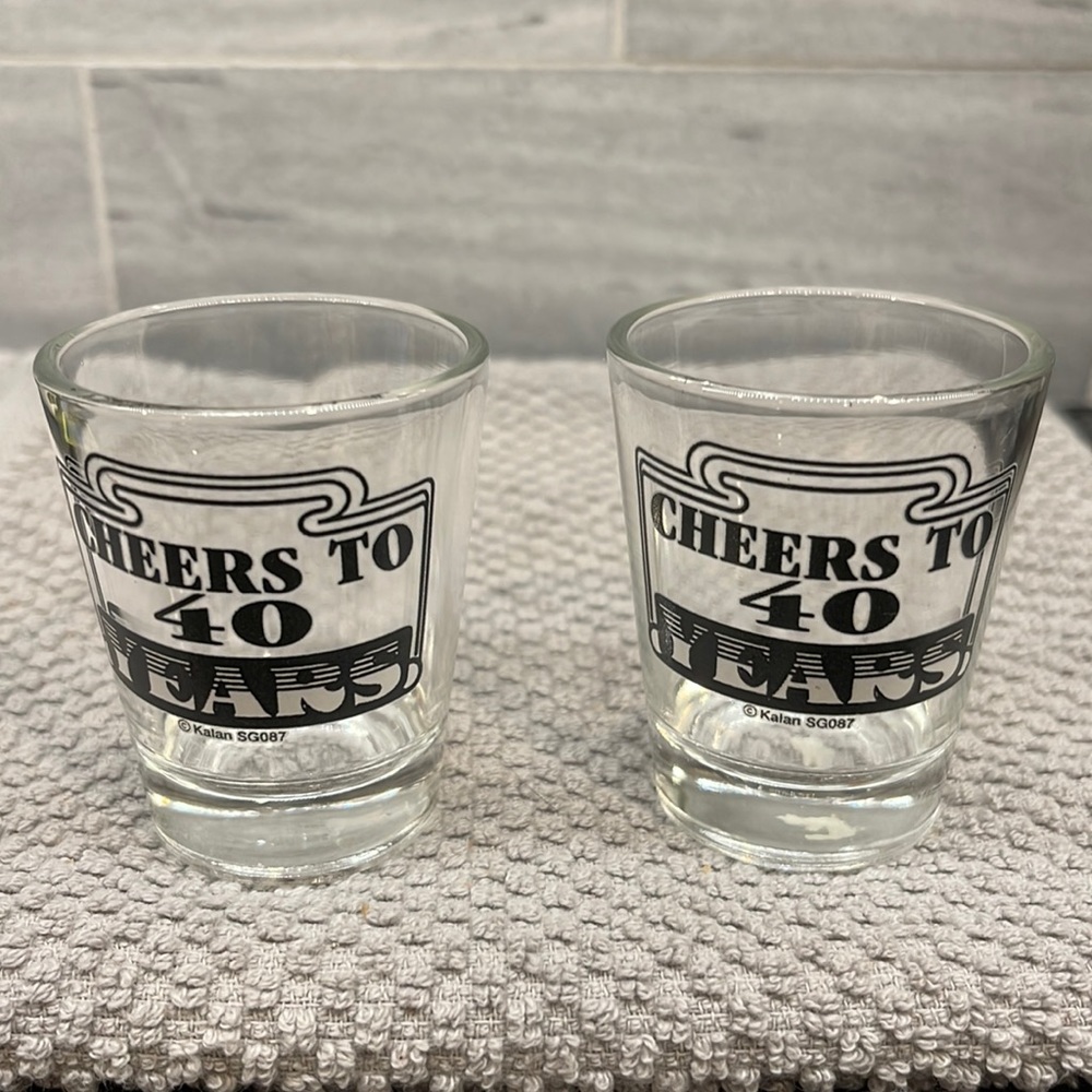 Shot Glasses - Cheers to 40 Years set of two